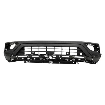 Bumper Cover Front Lower w/o R-LINE w/Block Heater w/Parking Aid w/Front View Camera Black for Volkswagen Atlas 2018-2020
