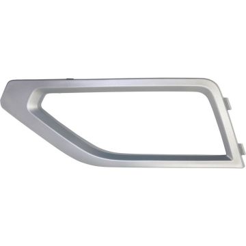 Bumper Insert Front Left w/o R-Line Pkg w/Fog Lamps Outer Grille/Fog Lamp Bezel Satin Silver for Volkswagen Atlas 2018-2020