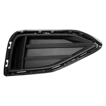Bumper Insert Front Right w/o R-LINE Pkg Fog Lamp Opening Cover w/o Fog Lamps Black for Volkswagen Passat 2020-2022