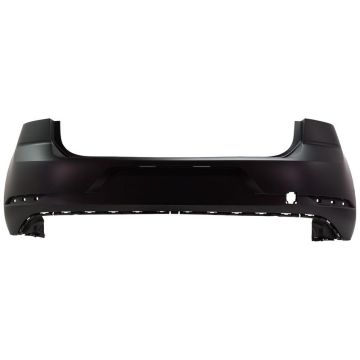 Bumper Cover Rear Lower w/o R-Line w/o Sensor Holes w/Chrome Moldings w/Hitch Hole w/Park Assist Satin Black for Volkswagen Tiguan 2018-2020