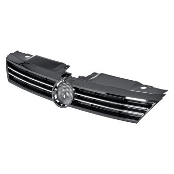 Grille Assembly Black/Chrome for Volkswagen Jetta Sedan 2011-2014