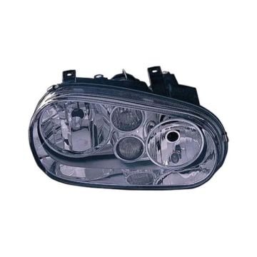 Headlight Assembly Composite Right Type 4 w/o Fog Lamps w/Chrome Bezel for Volkswagen Cabrio Golf