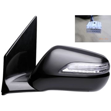 Door Mirror Assembly Left Power w/o Power Liftgate Black w/Cover for Acura MDX 2007-2009