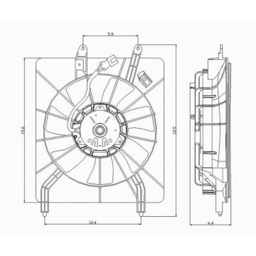 A/C Condenser Fan Assembly Includes Motor/Blade & Shroud for Acura TSX 2004-2005