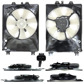 Engine Cooling Fan Assembly Right Motor/Blade/Shroud Assembly for Acura MDX 2010-2013
