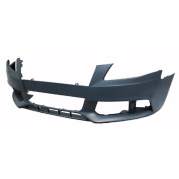 Bumper Cover Front w/o S-Line Pkg w/o Headlamp Washer Primed for Audi A4 S4