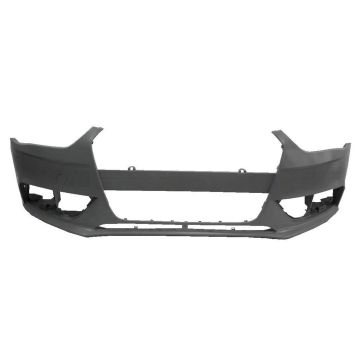 Bumper Cover Front w/o S-Line Pkg w/o Headlamp Washer w/o Warning System Primed for Audi A4 2013-2016