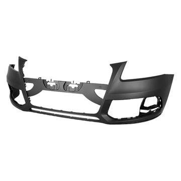 Bumper Cover Front w/o S-Line Pkg w/o Headlamp Washer w/o Parking Aid Primed for Audi Q5 2013-2017
