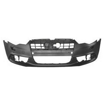 Bumper Cover Front w/o S-Line Pkg w/Parking Aid w/o Parking Assist Primed CAPA for Audi A6 2012-2015