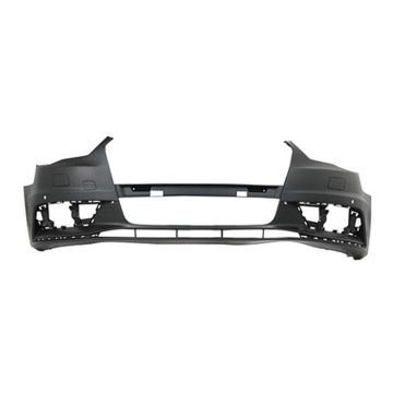 Bumper Cover Front w/o Headlamp Washers w/Parking Aid Primed CAPA for Audi A3 2015-2016