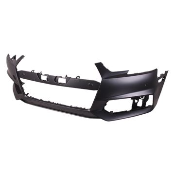 Bumper Cover Front w/S-Line Pkg w/o Parallel Park Assist w/o Headlamp Washer w/Parking Aid Primed CAPA for Audi A4 S4