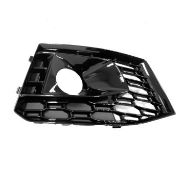 Bumper Insert Front Right Outer Grille w/Fog Lamps Glossy Black for Audi RS5 2018-2019