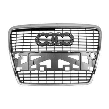 Grille Assembly w/o Park Distance Sensors w/o Sport Pkg for Audi A6 2005-2008