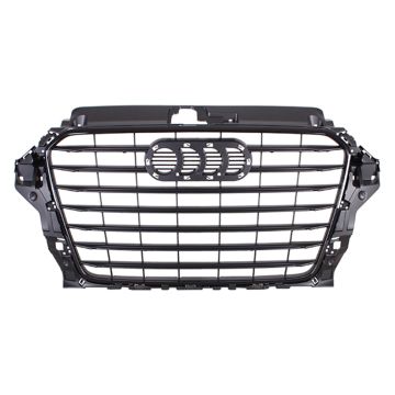Grille Assembly w/o S-Line Pkg Matte Black for Audi A3 2015-2016