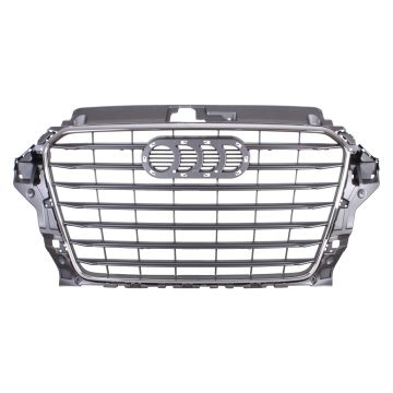 Grille Assembly w/o S-Line Pkg Stone Grey for Audi A3 2015-2016