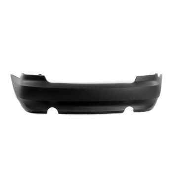 Bumper Cover Rear Split Dual Exhaust w/o Park Distance Control Primed CAPA for BMW 335i Convertible Coupe 2007-2010