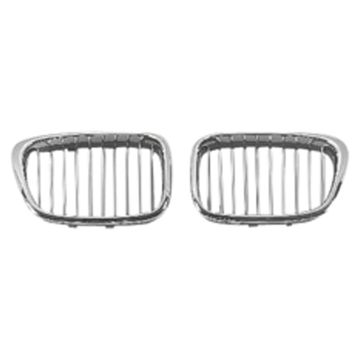 Grille Assembly Left Chrome & Black for BMW 540i Sedan 2001-2003