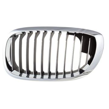 Grille Assembly Left Hood Mounted Chrome From 3/03 Chrome/Black for BMW 325Ci 330Ci
