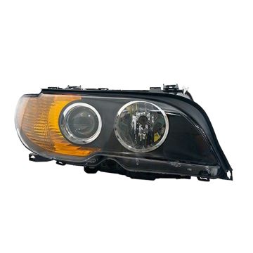 Headlight Assembly Composite Right Halogen w/Yellow Turn Indicator From 3/03 for BMW 325Ci Convertible Coupe 2003-2006