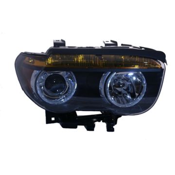 Headlight Assembly Composite Right Bi-Xenon Yellow Turn Indicator w/o Auto Adjust Headlamps for BMW 745i 2002-2005