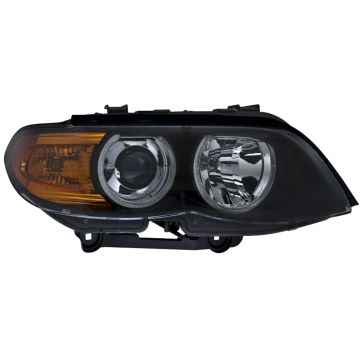 Headlight Lens Housing Right Xenon w/o Auto Headlamp Control w/Yellow Turn Indicator for BMW X5 2004-2006