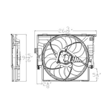 Engine Cooling Fan Assembly w/o M Sport Package Luxury Package Sport Package M Sport Package Modern Package w/SULEV Sedan for BMW 328i 428i 335i 340i 435i ActiveHybrid 228i