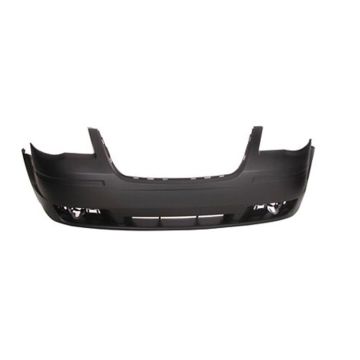 Bumper Cover Front w/o Headlamp Washer w/o Chrome Insert Primed CAPA for Chrysler Town & Country 2008-2010