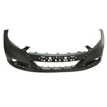 Bumper Cover Front w/o Tow Hook Hole Primed CAPA for Dodge Dart 2013-2016