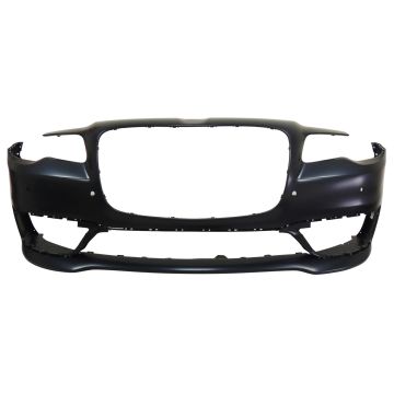 Bumper Cover Front w/Appearance Pkg w/Parking Sensors Type 1 6 Sensor Holes Primed for Chrysler 300 S 2017-2023