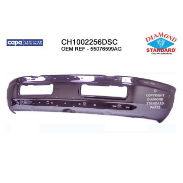Bumper Face Bar Front w/o Sport Pkg From 11-1-94 Chrome Early Design CAPA for Dodge Ram 2500 Ram 3500 Ram 1500