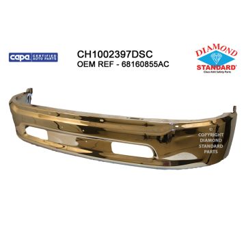 Bumper Face Bar Front w/o Fog Lamps Chrome CAPA for Ram 1500 1500 Classic