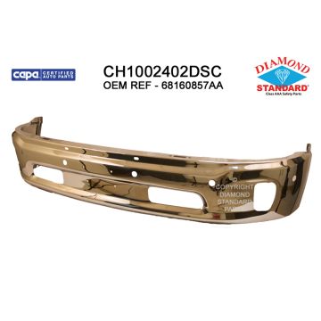 Bumper Face Bar Front 2 Piece Bumper w/Fog Lamps w/Parking Sensor Chrome CAPA for Ram 1500 1500 Classic