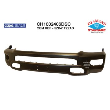 Bumper Face Bar Front Primed CAPA for Ram 1500 Limited Laramie Sport Big Horn Lone Star SLT SXT Tradesman Laramie Longhorn HFE Longhorn Laramie Sport ST Hemi Sport Special Service TRX Limited Longhorn TRX Launch Edition Big Horn OffRoad 2019-2024