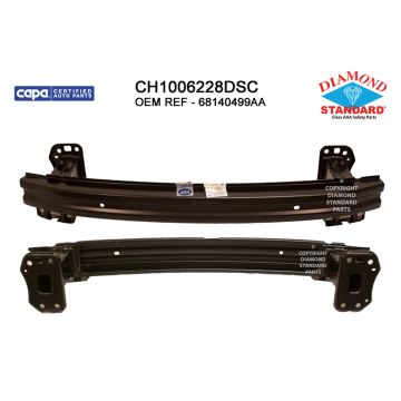 Bumper Cover Reinforcement Front w/o Adaptive Cruise Control w/Tow Hook CAPA for Jeep Cherokee 2014-2018