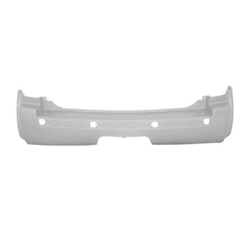 Bumper Cover Rear w/Chrome Strip w/Hitch Primed CAPA for Jeep Grand Cherokee Limited S Limited 2005-2010