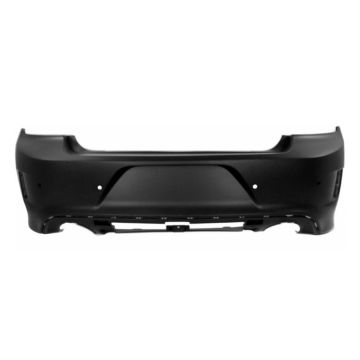 Bumper Cover Rear w/Park Assist Primed CAPA for Dodge Charger SXT Plus SRT 392 R/T Scat Pack SRT Hellcat SRT Hellcat Widebody SRT Hellcat Redeye Widebody SRT Jailbreak SRT Hellcat Redeye Widebody Jailbreak SRT Hellcat Widebody Jailbreak 2015-2023