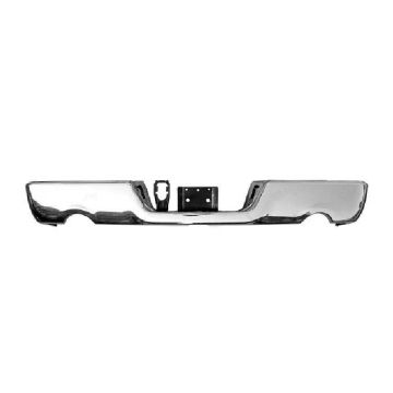 Bumper Face Bar Rear w/Dual Exhaust w/o Parking Sensor Chrome CAPA for Dodge Ram 1500 Ram 1500 1500 Classic