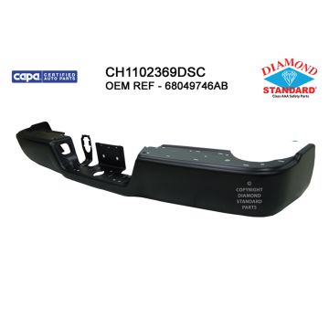 Bumper Face Bar Rear w/o Dual Exhaust w/o Parking Sensor Primed CAPA for Dodge Ram 2500 Ram 3500 Ram 1500 Ram 1500 2500 3500 1500 Classic