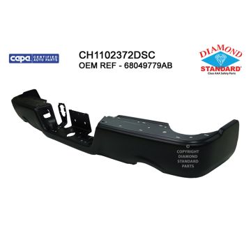 Bumper Face Bar Rear w/Dual Exhaust w/o Parking Sensor Primed CAPA for Dodge Ram 1500 Ram 1500 1500 Classic