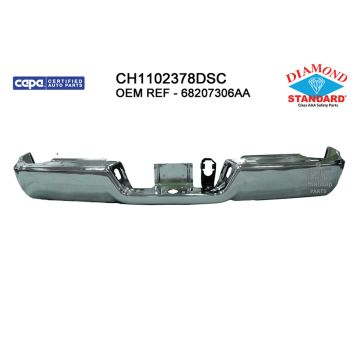 Bumper Face Bar Rear w/o Parking Sensors Chrome CAPA for Ram 3500 2500