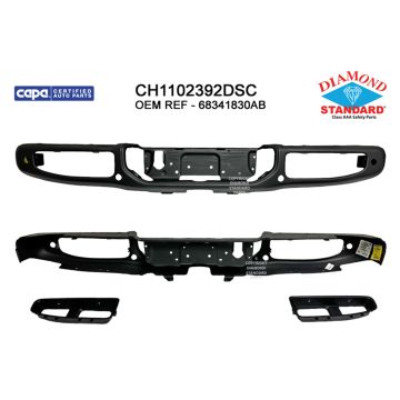 Bumper Face Bar Rear w/Parking Sensors CAPA for Jeep Gladiator 2020-2024