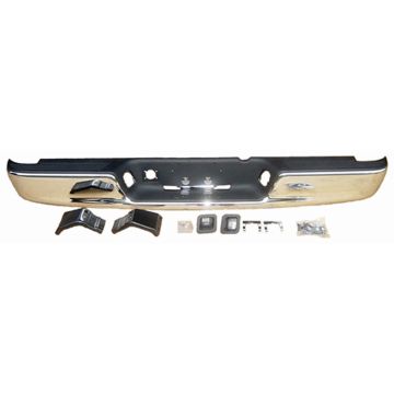 Bumper Assembly Rear w/Chrome Face Bar Includes Pads & Brackets CAPA for Dodge Ram 2500 Ram 1500 Ram 3500