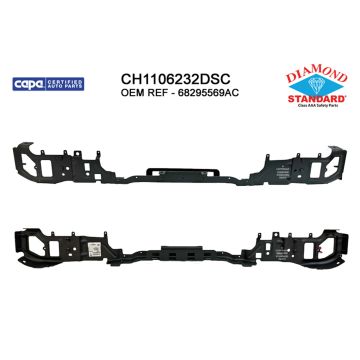 Bumper Cover Reinforcement Rear Steel Bumper CAPA for Jeep Wrangler 2018-2024