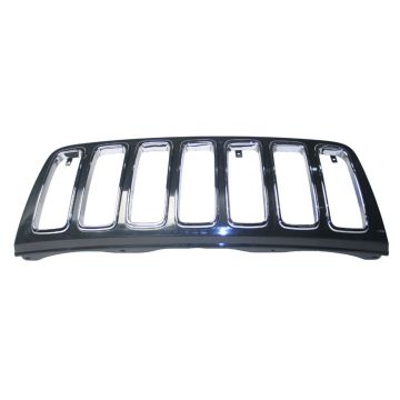 Grille Assembly w/Chrome Inner Frame Black for Jeep Grand Cherokee Limited Overland 2001-2003