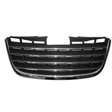 Grille Center w/Chrome Assembly CAPA for Chrysler Town & Country 2008-2010