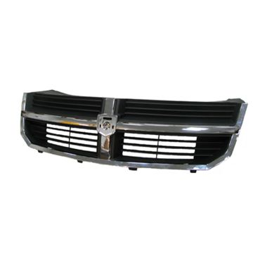 Grille Assembly Matte Black w/Chrome Frame for Dodge Avenger 2008-2010