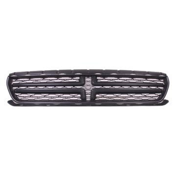 Grille Assembly w/o Hood Scoop Flat Black CAPA for Dodge Charger 2015-2022