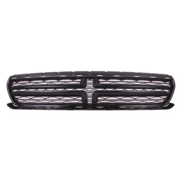 Grille Assembly w/o Hood Scoop w/o Chrome Gloss Black CAPA for Dodge Charger 2015-2023