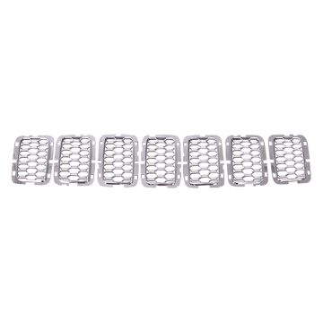 Grille Insert Nner Grille Mesh Chrome Filler for Jeep Grand Cherokee Overland 2017-2021