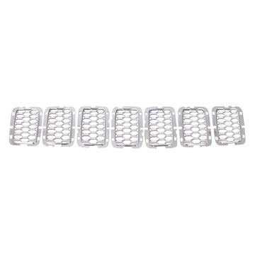 Grille Insert Inner Grille Mesh Chrome Satin Nickel Filler for Jeep Grand Cherokee Summit 2017-2022